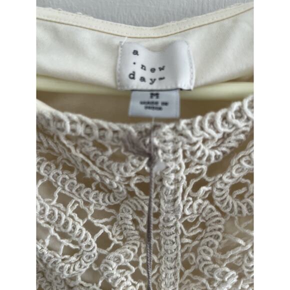 A New Day Women M Crochet Tank Top Sleeveless Lined NWT Boho Festival Romantic - Picture 5 of 7